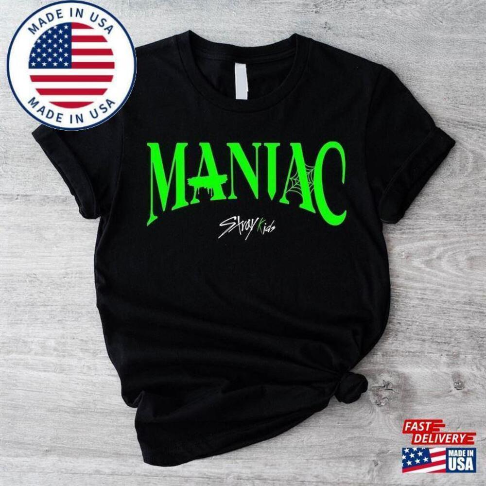 Maniac World Tour T-Shirt Stray Kids Green Logo Shirt Unisex - Picture 1 of 4